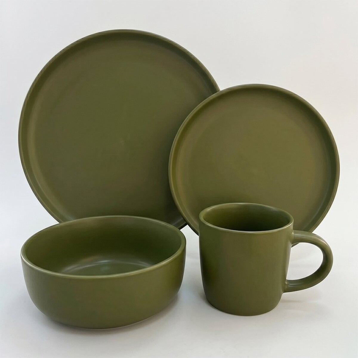 JUEGO VAJILLA 16PCS 27/20/15/350ML ALA RECT VERDE 