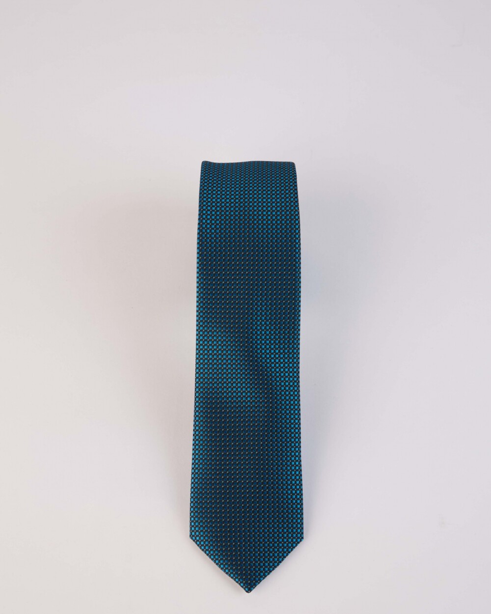 Corbata Microfibra Negro, Azul, Flor.