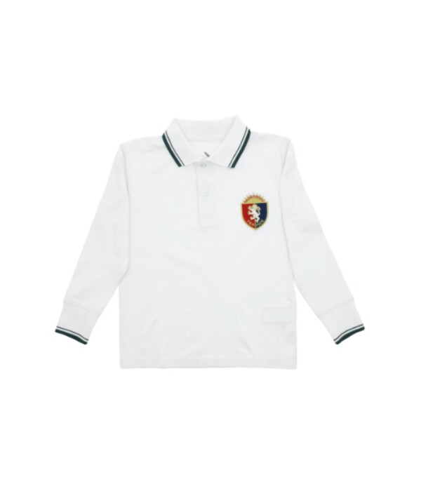 Polo Manga Larga British Blanco