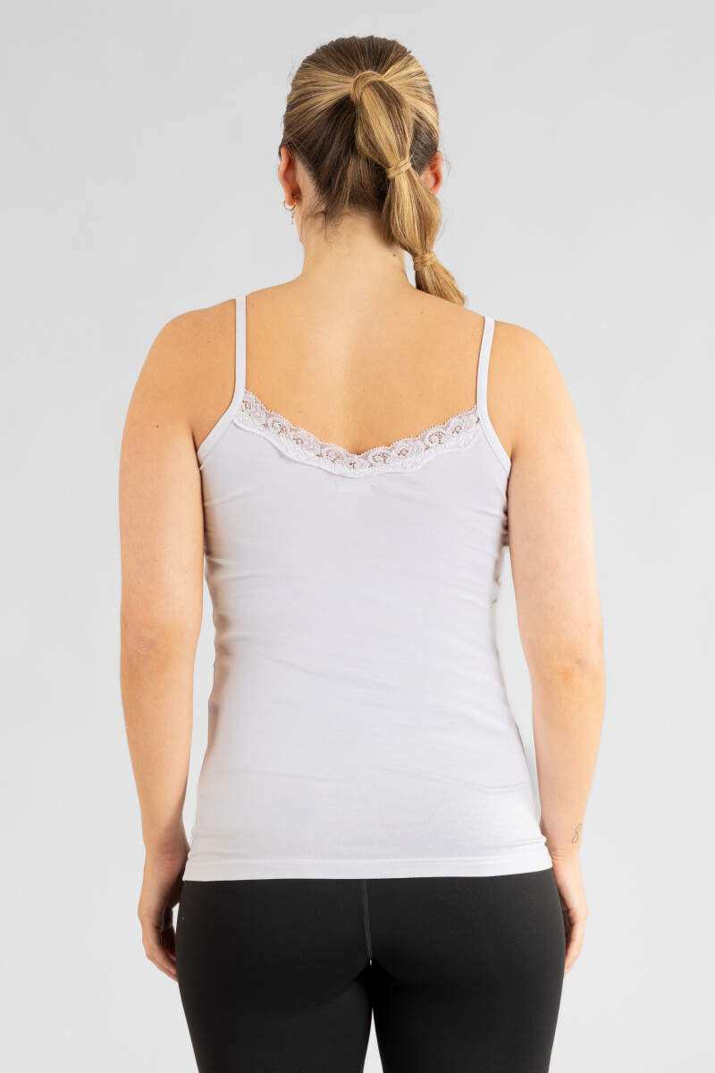 Musculosa con puntilla Blanco