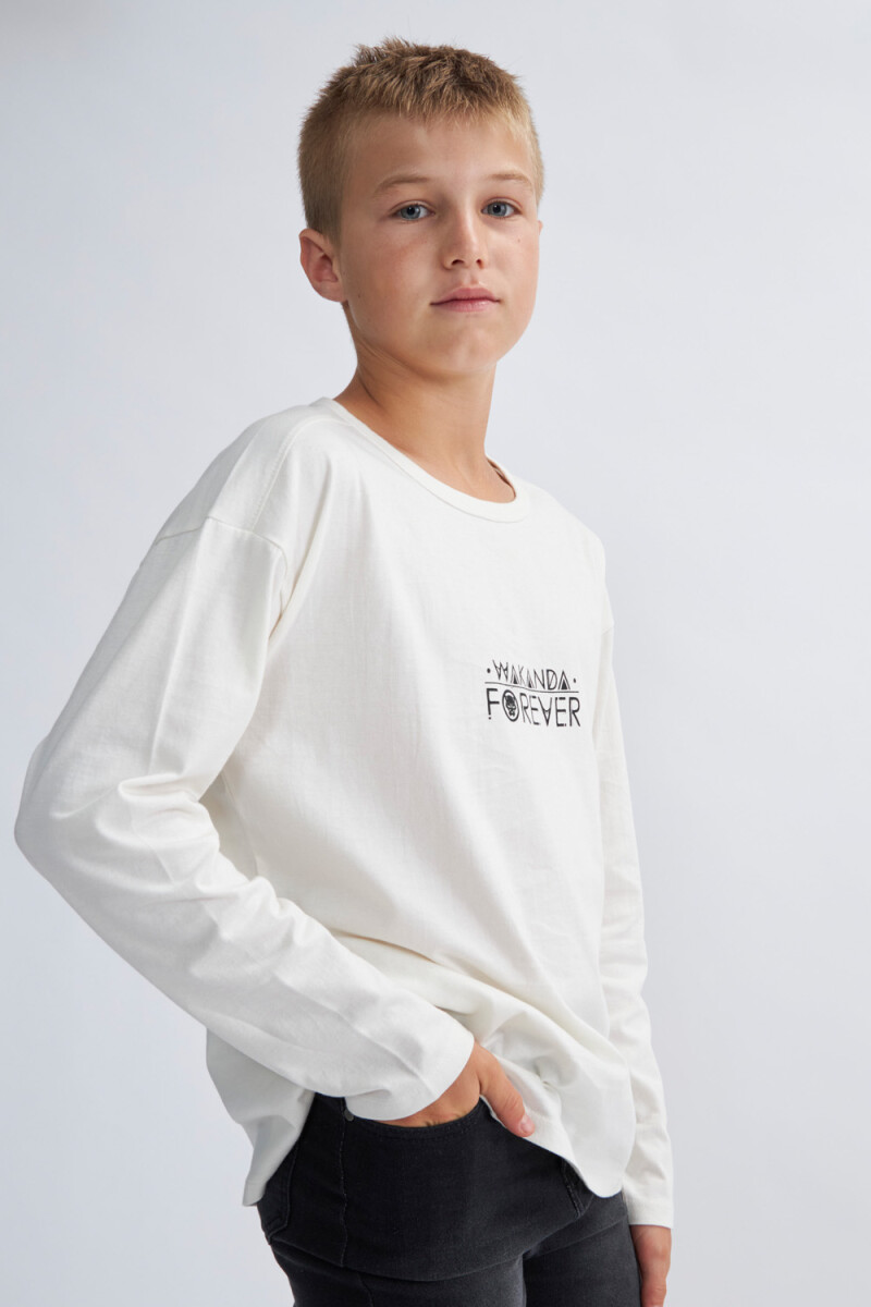 Camiseta manga larga estampada Blanco Marvel