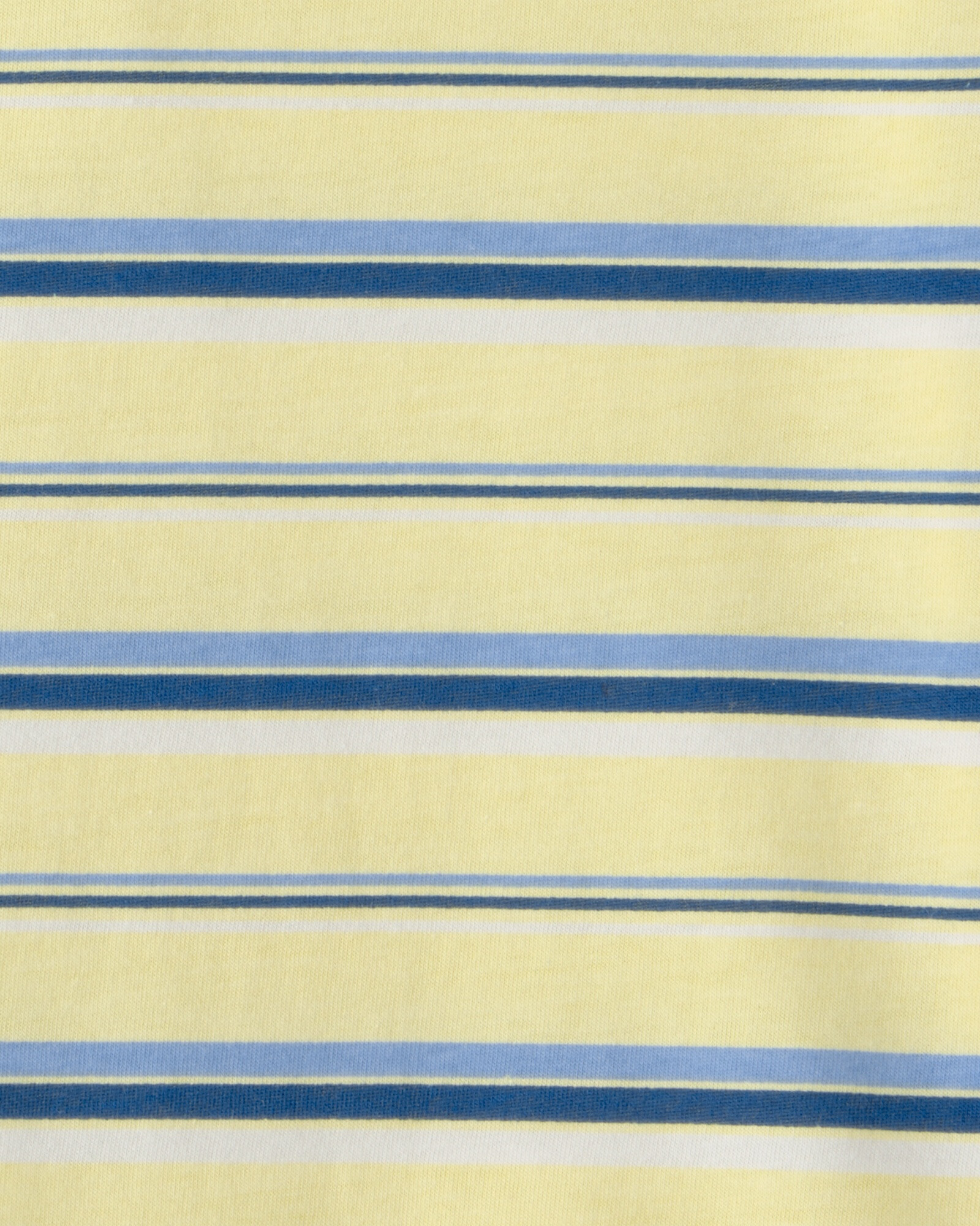 Remera de algodón, manga corta, amarilla y azul, diseño a rayas Sin color