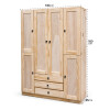 Ropero Madera Pino Macizo 6 Puertas Placard - Blanco Ropero Madera Pino Macizo 6 Puertas Placard - Blanco