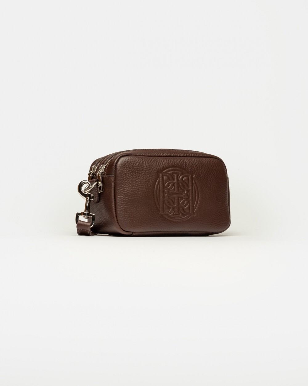 Bandolera New Eterial en Cuero Graneado Chocolate