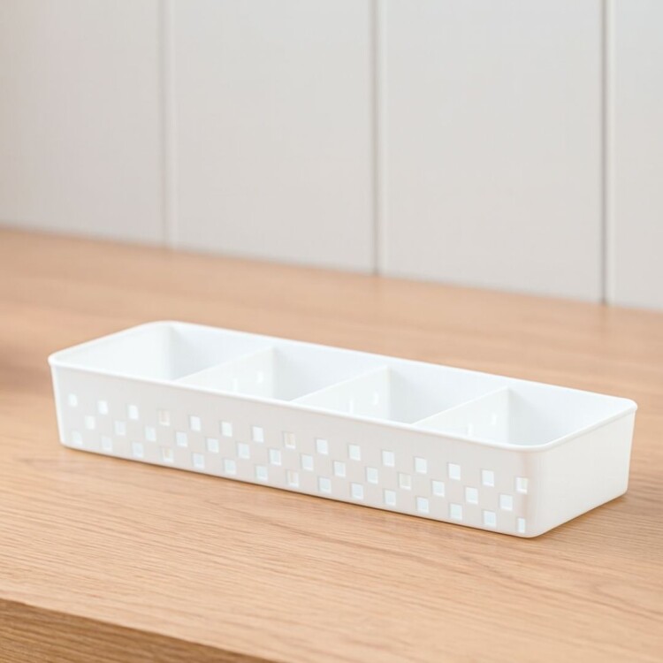 Cesto Organizador Calado con Divisiones Ajustables 33x11x5cm Cesto Organizador Calado con Divisiones Ajustables 33x11x5cm