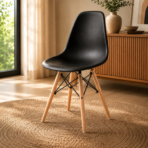 Silla Comedor ComboHome Eames Reforzada Full Premium Nórdica Negro 1