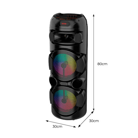 Parlante Portátil Bluetooth Micrófono C/ Remoto 80cm Negro