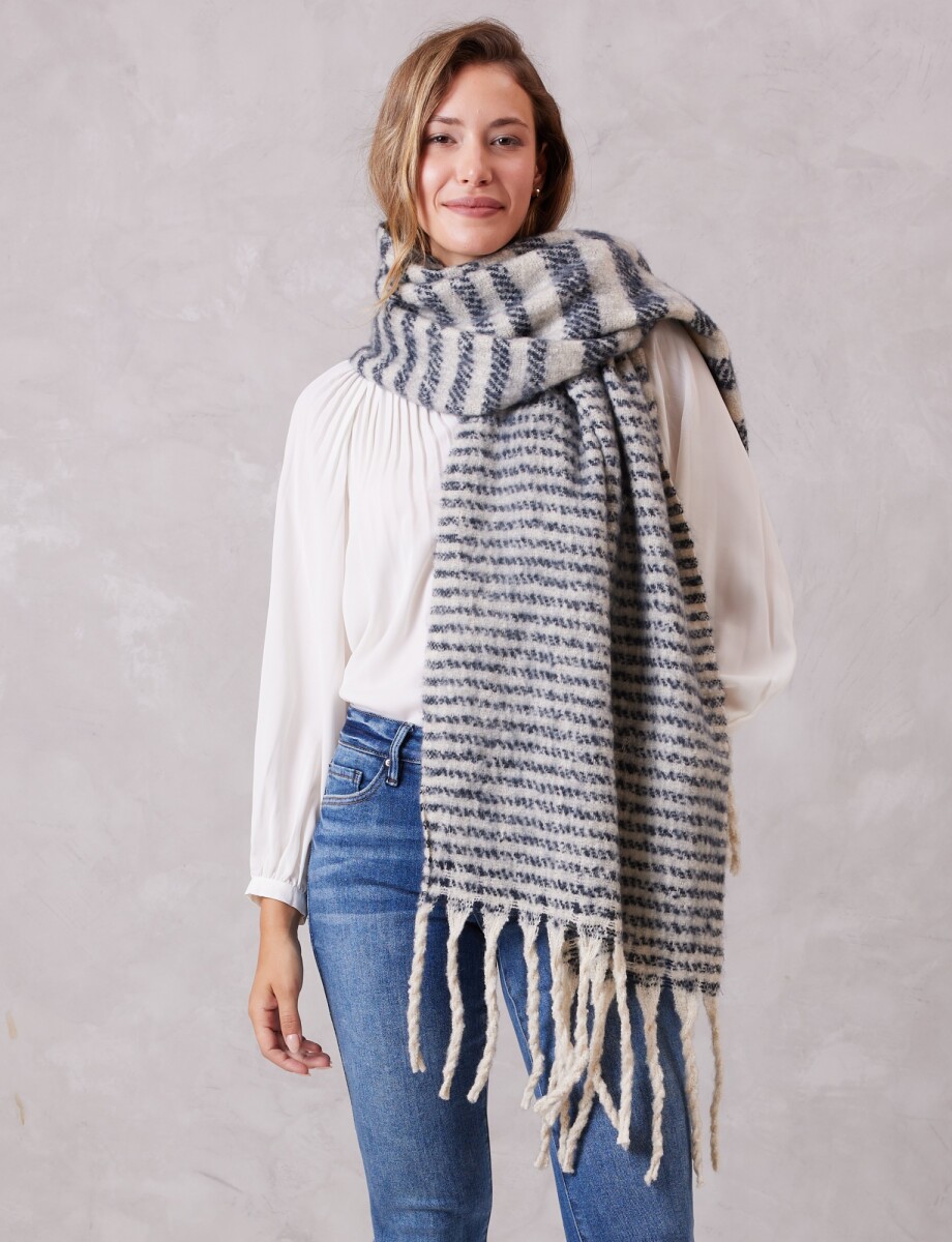 Bufandon Lineas - Negro/crudo 