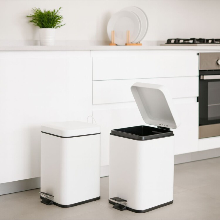 PAPELERA CUADRADA 6LTS Blanco