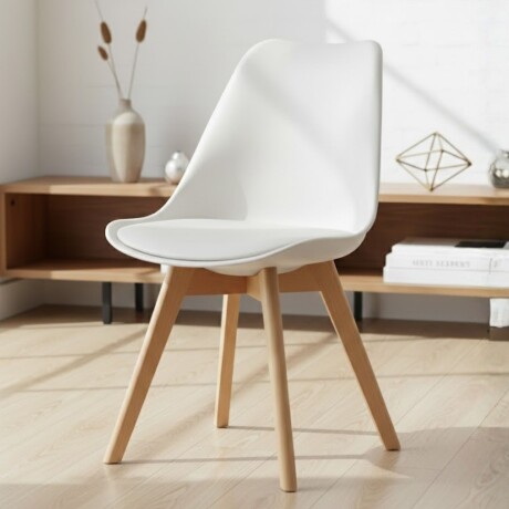 Silla Eames Tapizada Blanco