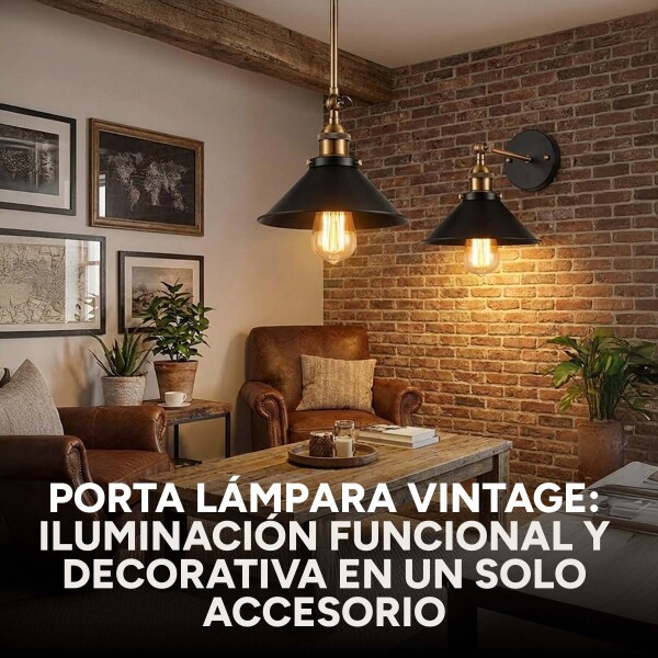 Porta Lampara Aplique Pared Techo Ajustable Vintage Color Negro