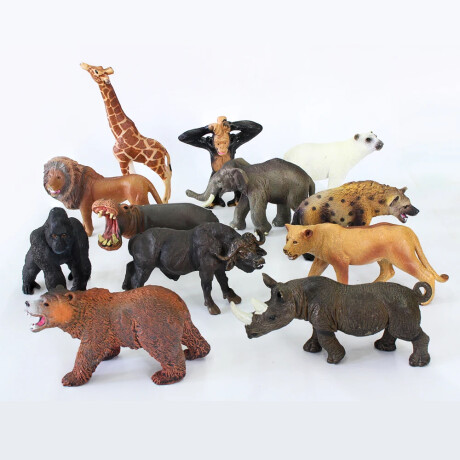 Set Colección Animales de la Selva 12 Mini Figuras Plástico Multicolor