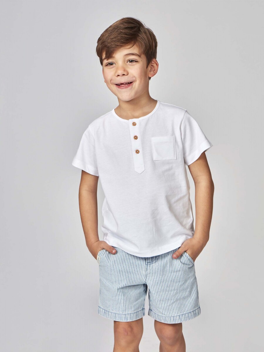 Pantalon De Micro Rayas Azul Claro