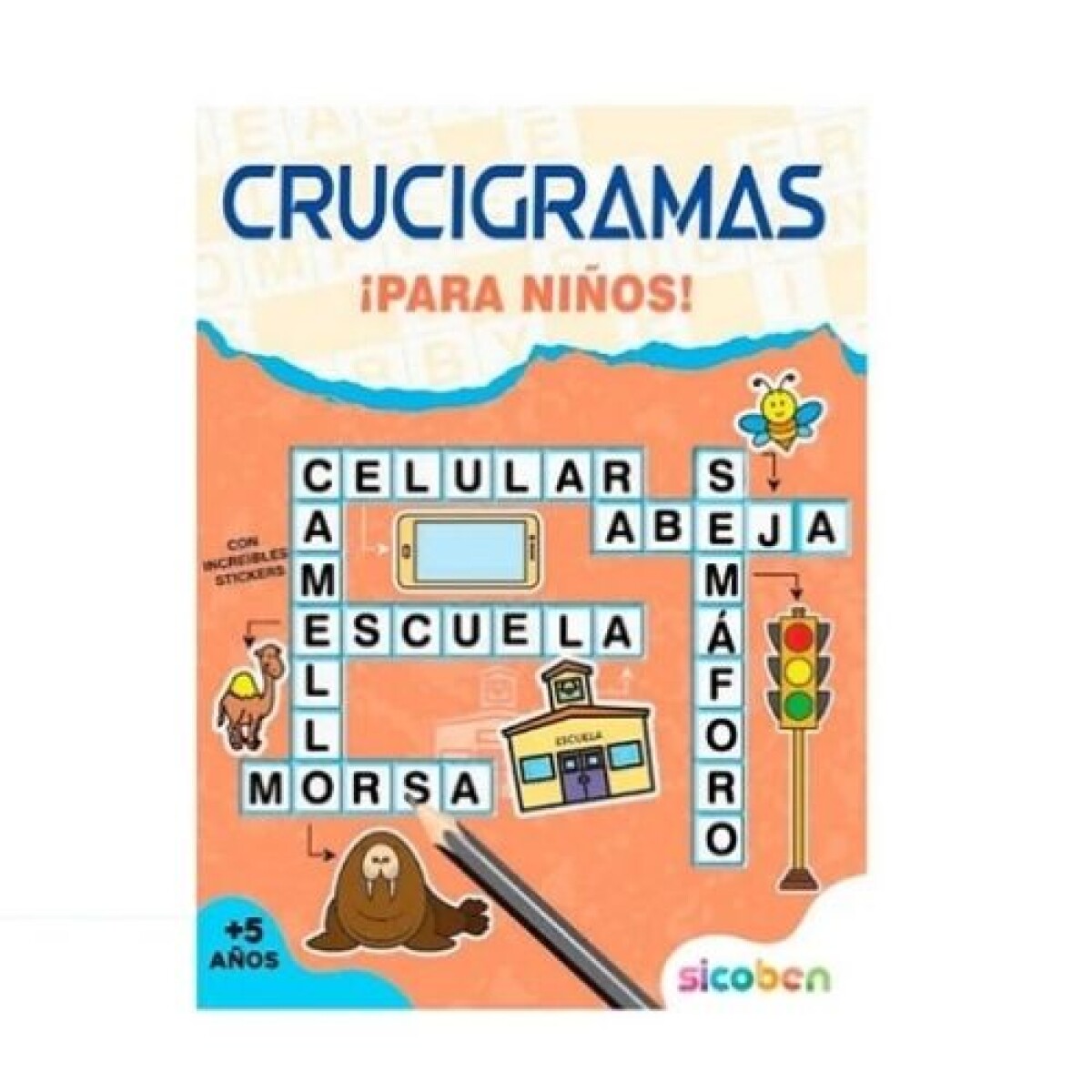 Libro crucigramas para niños - Naranja - Libro Crucigramas Para Niños - Naranja 