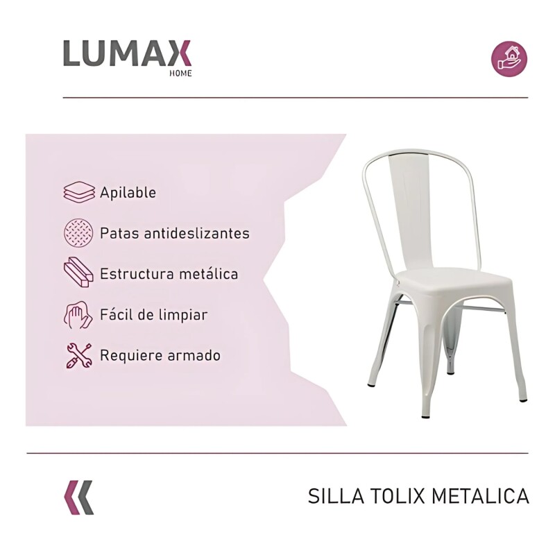 Pack 4 Sillas Tolix Lumax Varios Colores Blanco