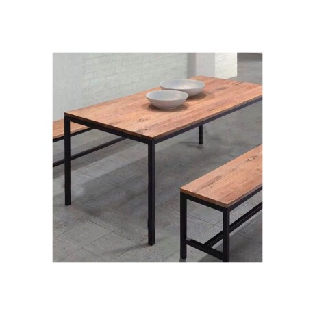 Mesa de comedor madera y hierro 150x80 Marrón claro,Negro