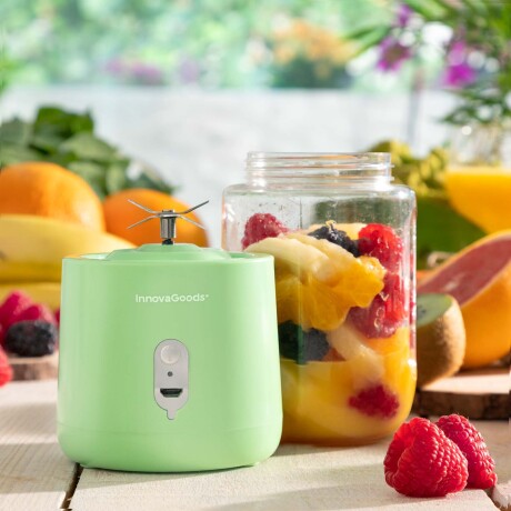 BATIDORA PORTÁTIL REC 250ML ABS-Y-ACERO-INOXIDABLE VERDE INNOVAGOODS