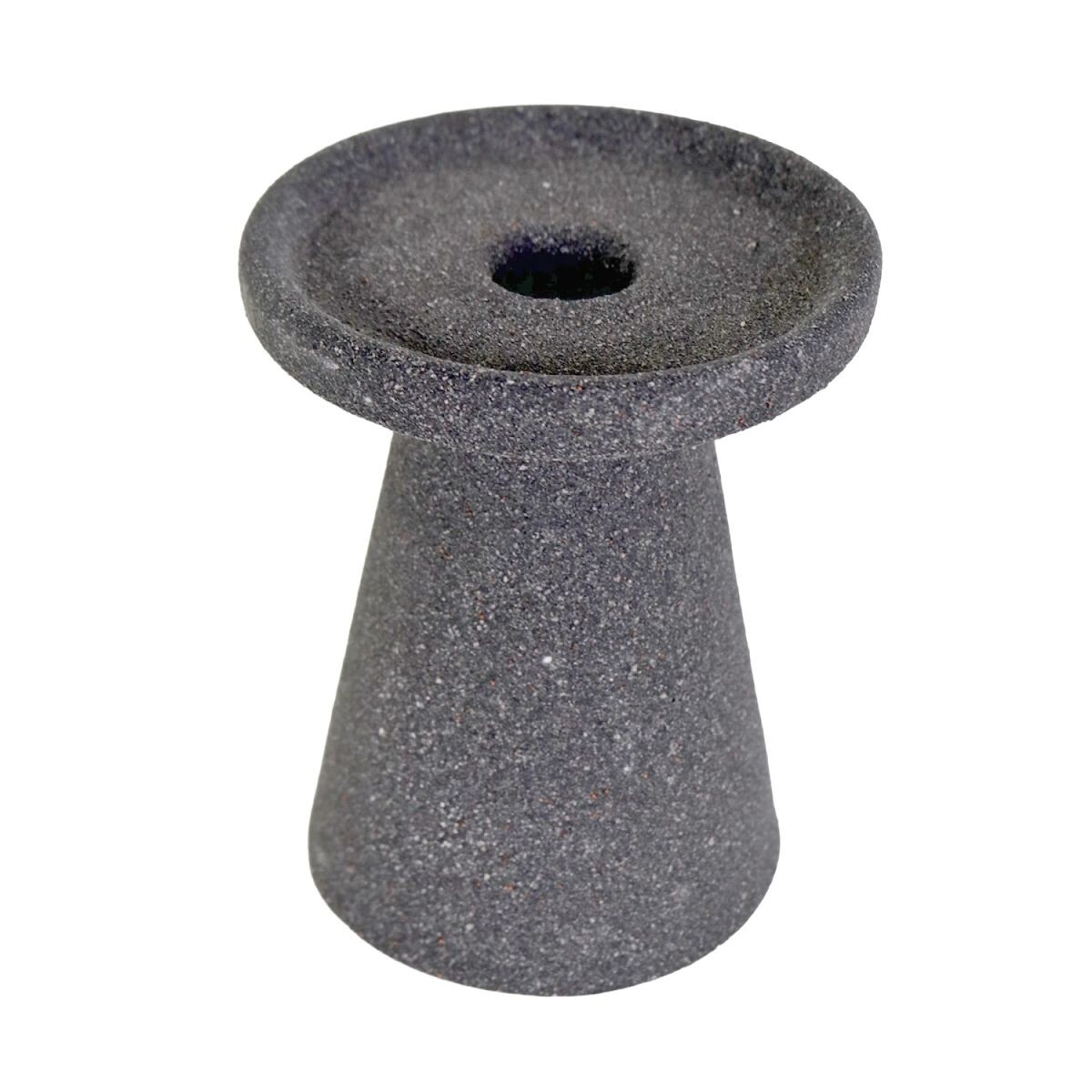 PORTA VELA CERAMICA GRIS OSC 9.8X9.8X11.8CM 