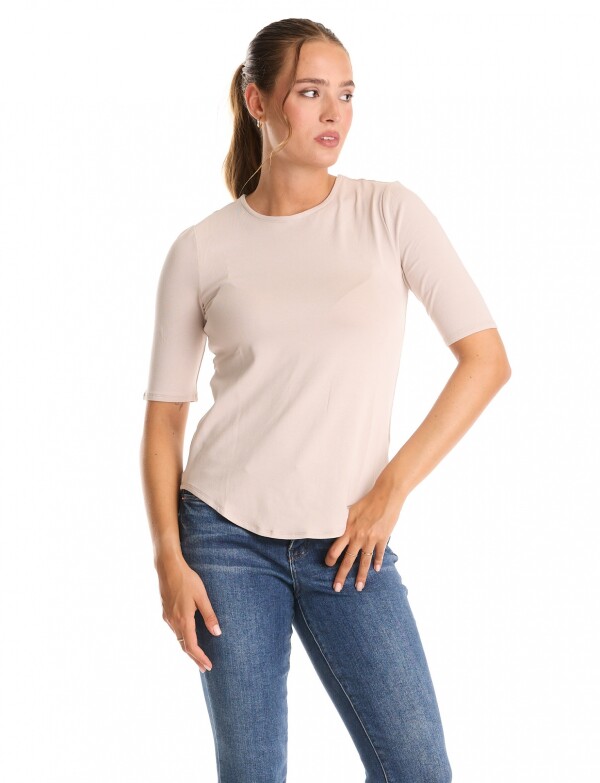 Remera Basica BEIGE CLARO