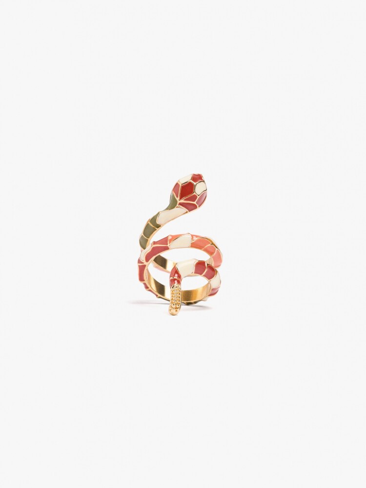 Anillo Cobra Con Esmalte multicolor