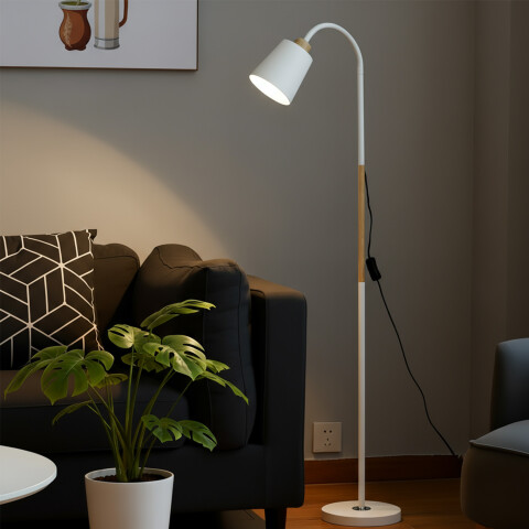 Lámpara De Pie Moderna Nórdica Para Living Con Brazo Flexible de 1.5 Metros Imback Color Blanco Lámpara De Pie Moderna Nórdica Para Living Con Brazo Flexible de 1.5 Metros Imback Color Blanco