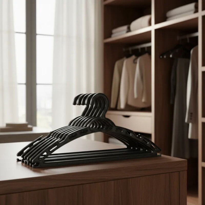 Pack X5 Perchas plásticas NEGRO