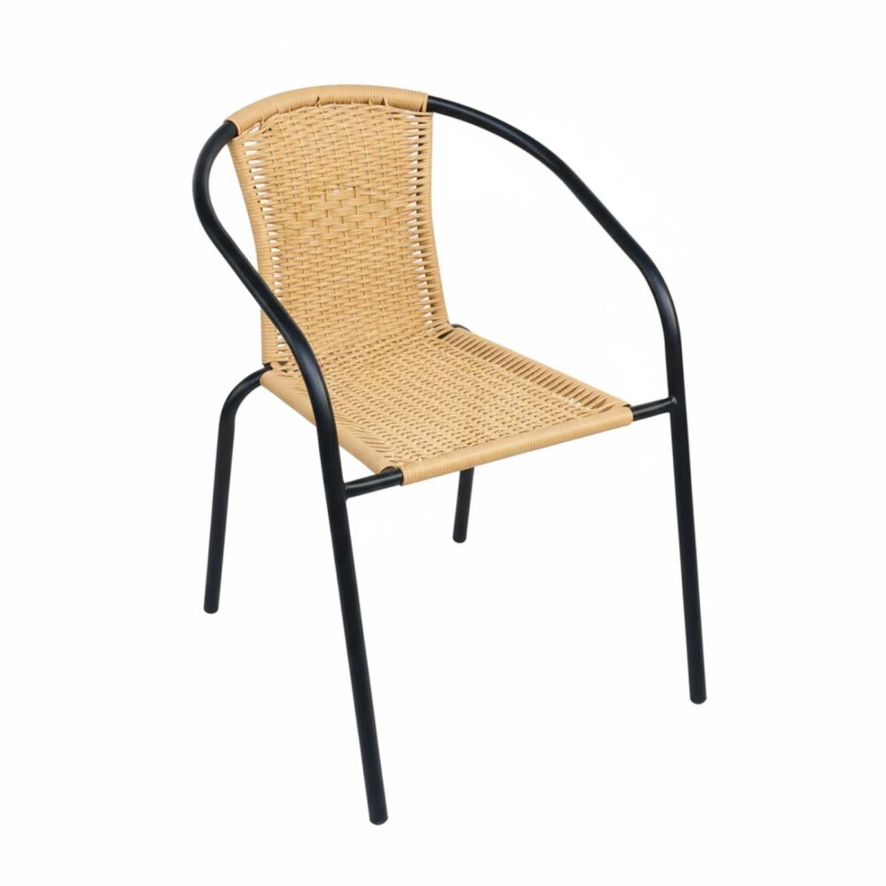 SILLA DE EXTERIOR RATTAN-SINTETICO-Y-ACERO NATURAL-BEIGE UBUD