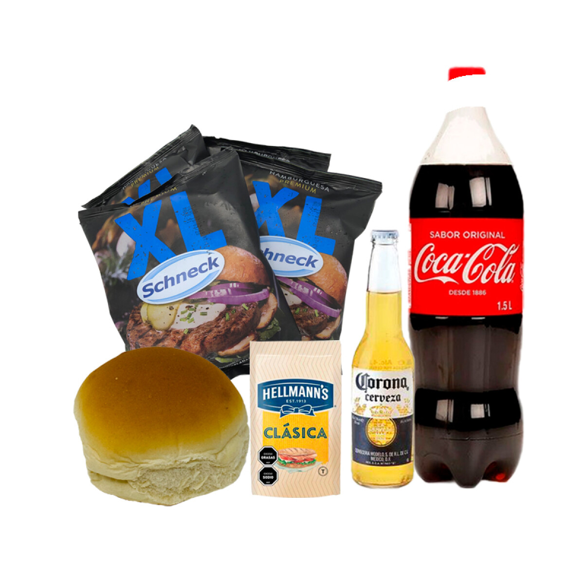 Combo Hamburguesas XL con Coca y Corona - Para 6 a 8 personas 