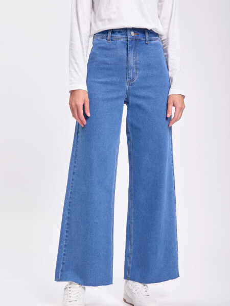 Pantalón jean ancho Azul Medio