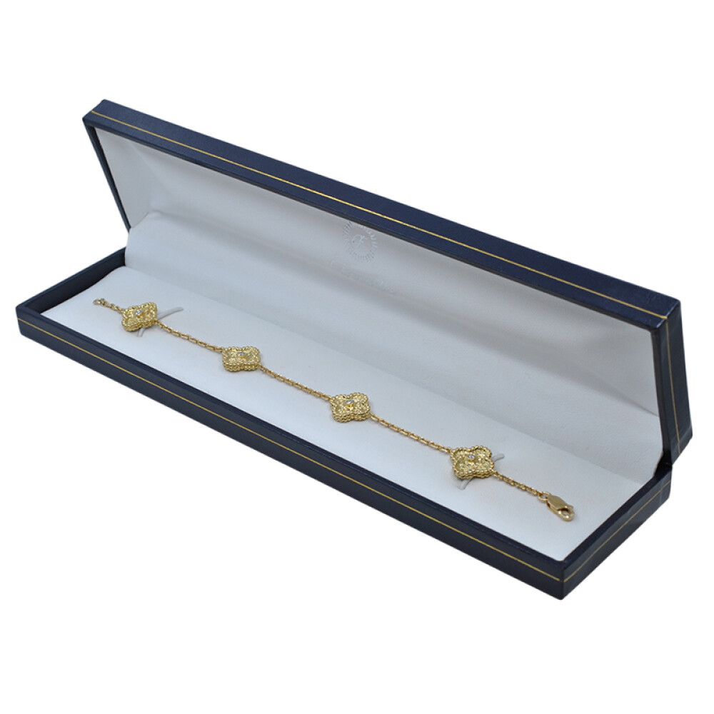 Pulsera oro 18k y brillantes modelo Alhambra largo 19 cm Pulsera oro 18k y brillantes modelo Alhambra largo 19 cm