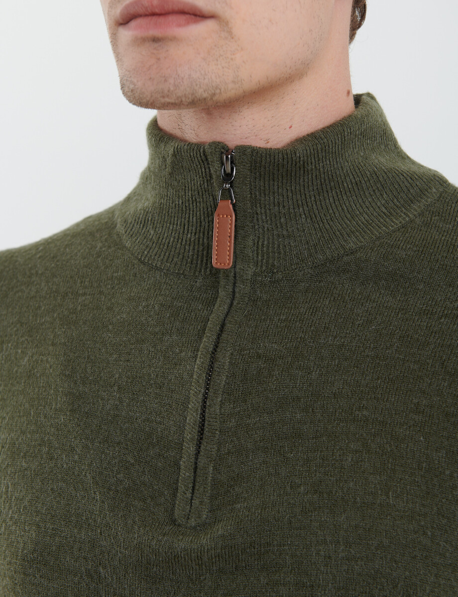 470415 SWEATER MEDIO CIERRE HARRINGTON URBAN Verde Melange