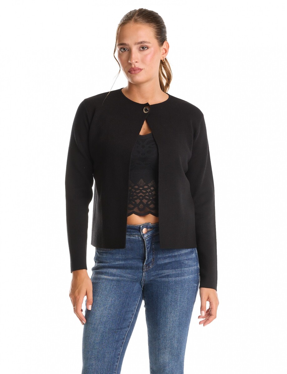 Cardigan Boton - Negro 