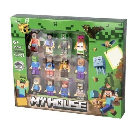Pack X12 Minifiguras Infantil Tipo Minecraft 001