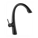 Griferia Monocomando De Cocina De Mesada Negro Mate 35Mm Con Extensible