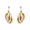 Caravanas Aros Tricolor de oro - Oro bajo - Sin piedra - CA8591 sinpiedra