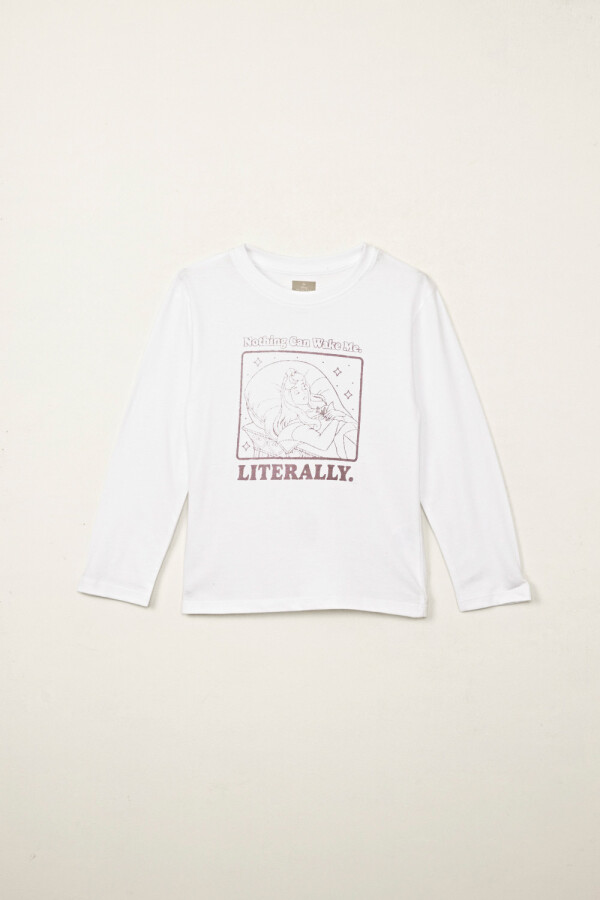 Remera estampa Bella Durmiente Crudo