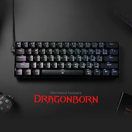 Teclado Gamer Redragon Dragonborn K630 Qwerty Blue Color Negro Teclado Gamer Redragon Dragonborn K630 Qwerty Blue Color Negro