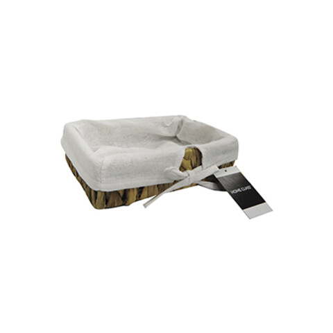 Canasto Rectangular de Mimbre con Tela 22 x 15 x 6 cm U