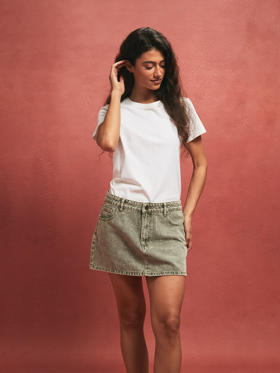 FALDA AZUCENA - VERDE GRISACEO 