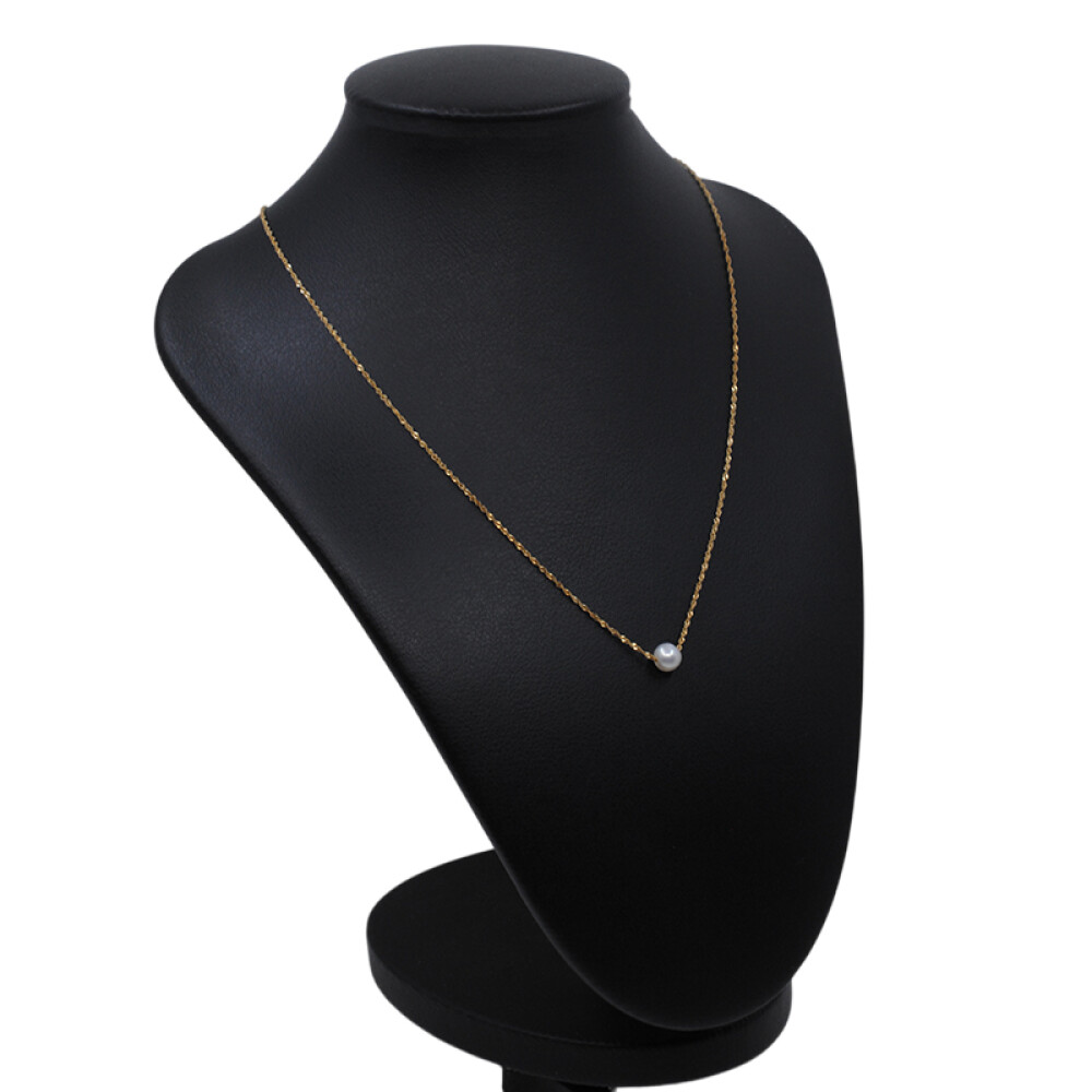 Cadena en oro 18k tipo singapour y perla de cultivo Cadena en oro 18k tipo singapour y perla de cultivo