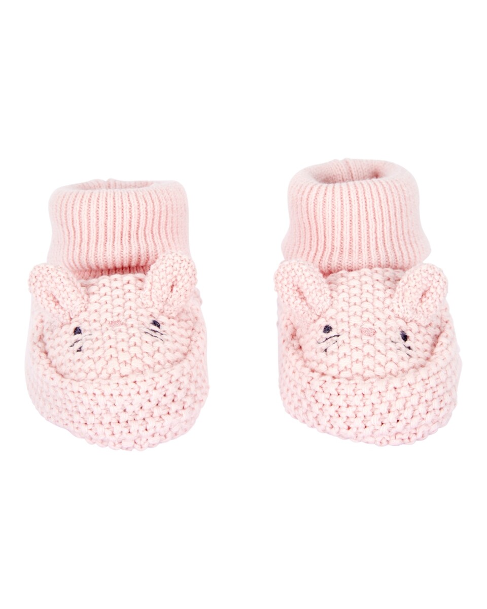 Escarpines de algodón a crochet, diseño conejita 