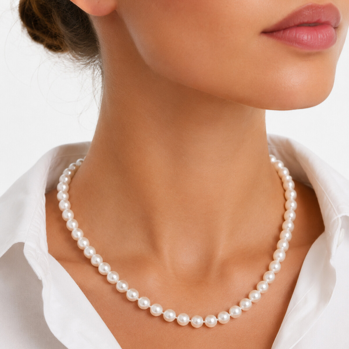 Collar Élia de perlas MOON con broche de plata 925 