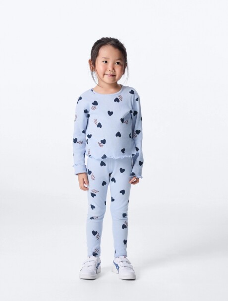 CALZA CON ESTAMPADO AZUL