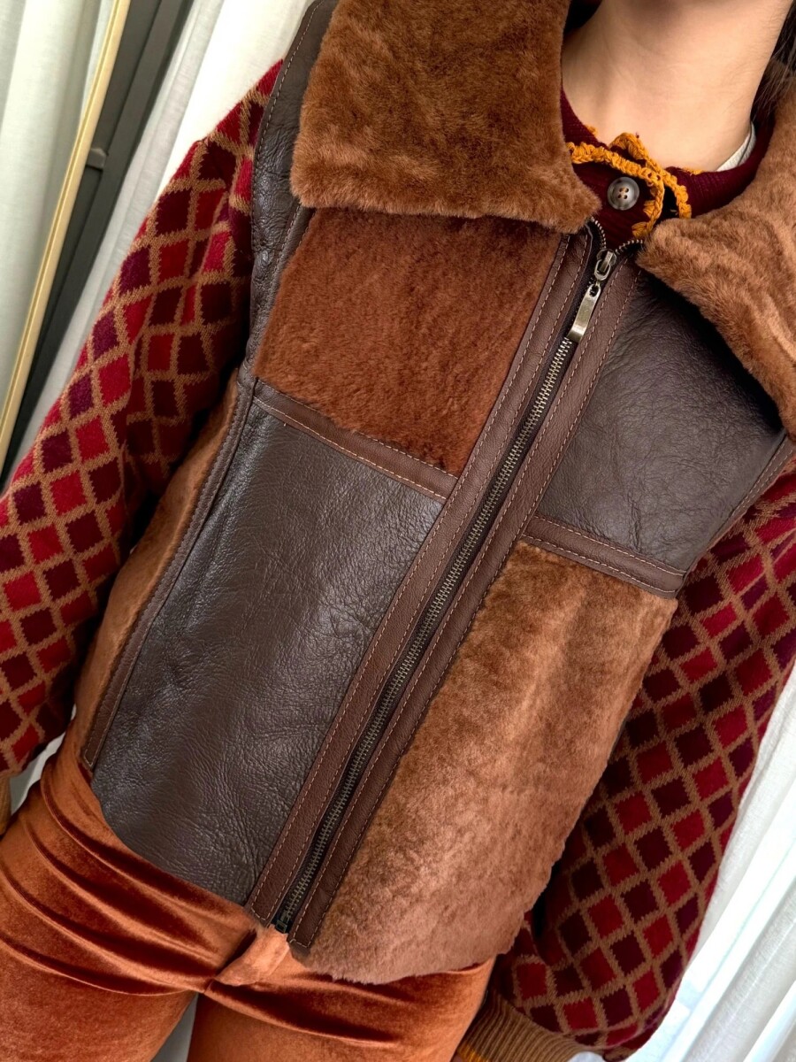 CHALECO MIX - Marron Cobri 