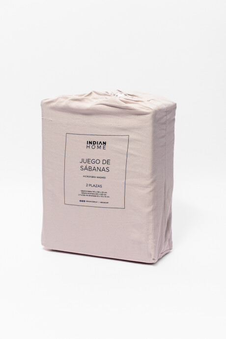 Sábanas 2 Plazas Microfibra Washed Gris