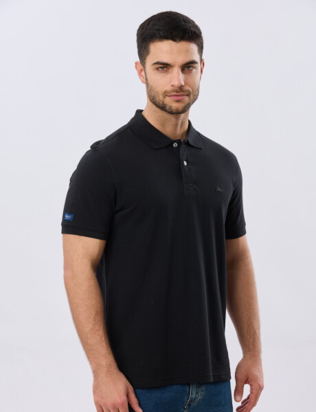 REMERA POLO LISA PIQUÉ Negro