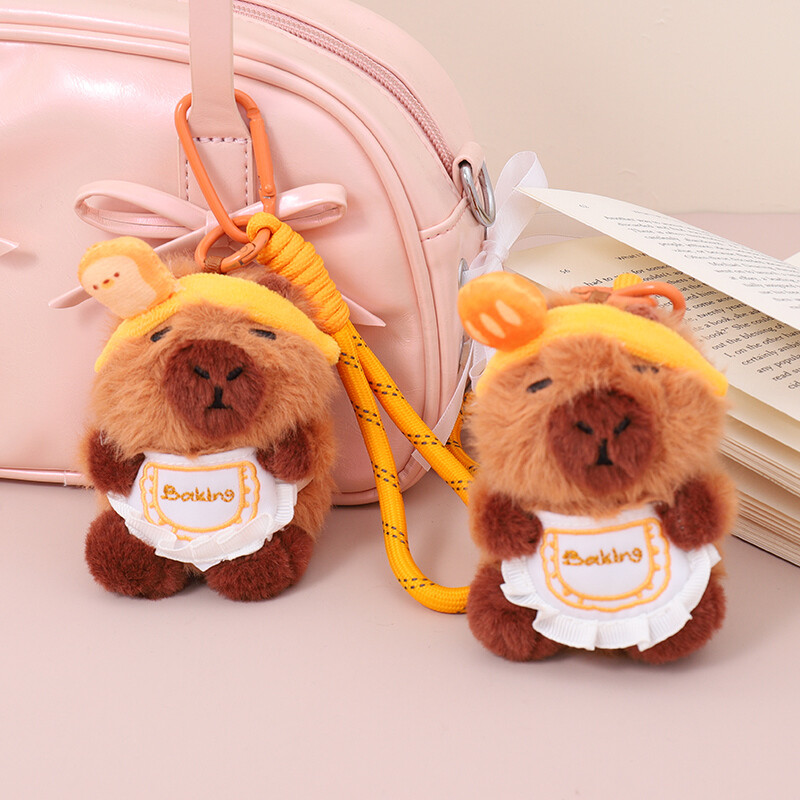 Llavero De Peluche - Capibara Con Delantal Y Vincha Llavero De Peluche - Capibara Con Delantal Y Vincha