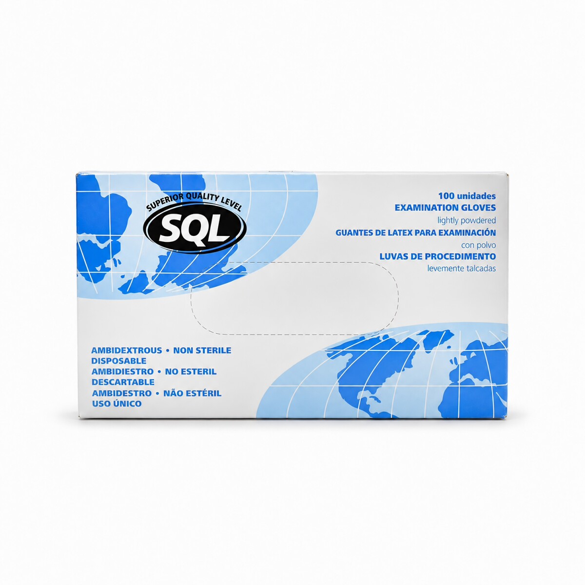 GUANTES Desechables caja 100 U - GUANTE EXAMINACION LATEX SQL MEDIANO CAJA X100 UNIDADES 