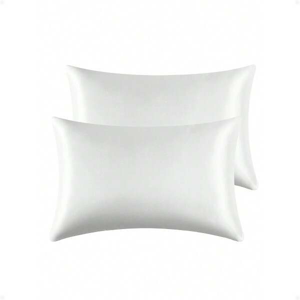 Funda Almohada De Satín Satén Tipo Seda Suave Blanco