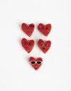 Broches Sets Acrilico Set De Mini Broches Broken Hearts - Rojo Medio